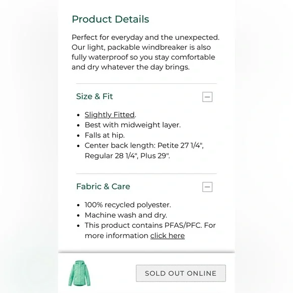 L.L. Bean Packable Rain Jacket - Picture 14 of 16